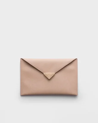 Saffiano Leather Envelope Clutch