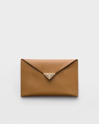 Saffiano Leather Envelope Clutch