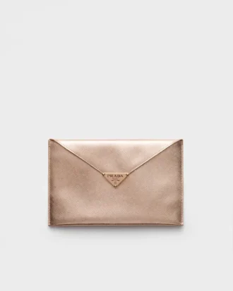 Saffiano Leather Envelope Clutch