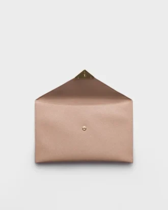 Saffiano Leather Envelope Clutch