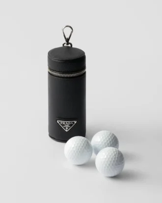 Saffiano Leather Golf Ball Case