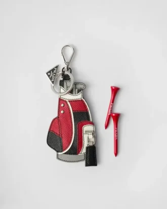 Saffiano Leather Golf Tee Bag Charm