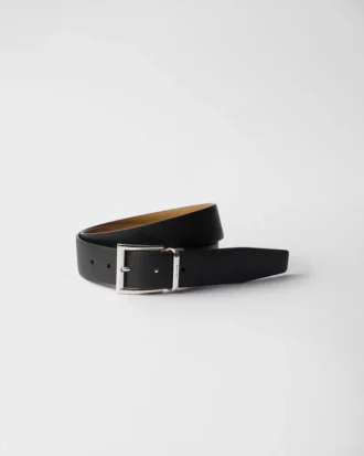 Saffiano Leather Reversible Belt