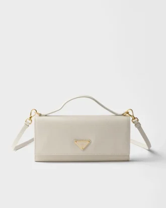 Saffiano Leather Wallet with Shoulder Strap