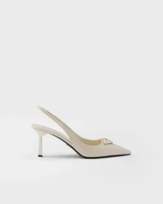 Saffiano Patent Leather Slingback Pumps