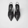 Saffiano Patent Leather Slingback Pumps