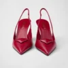 Saffiano Patent Leather Slingback Pumps