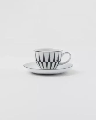 Set of Four Porcelain Espresso Cups – Stripes