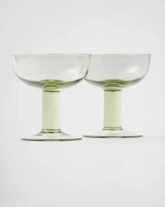 Set of Two Crystal Champagne Coupe Glasses – Plinth