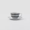 Set of Two Porcelain Cappuccino Cups – Checkerboard