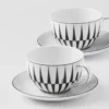 Set of Two Porcelain Cappuccino Cups – Stripes