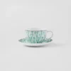 Set of Two Porcelain Cappuccino Cups – Vienna Green