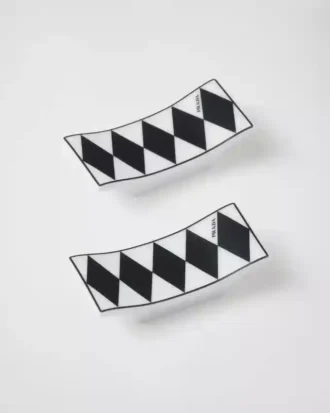 Set of Two Porcelain Chopstick Rests – Checkerboard