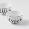 Set of Two Porcelain Rice or Cereal Bowls – Stripes