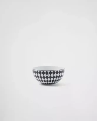 Set of Two Porcelain Soup Bowls – Checkerboard