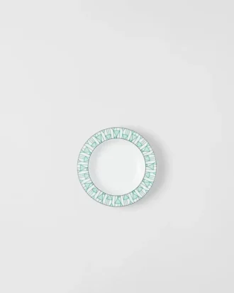 Set of Two Porcelain Soup Plates – Vienna Green