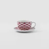 Set of Two Porcelain Tea Cups – Vienna Red