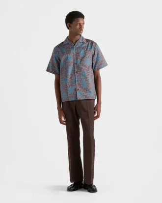 Short-Sleeved Cotton Blend Shirt