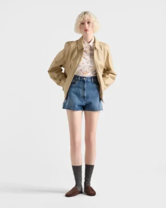 Short-Sleeved Floral Print Poplin Shirt