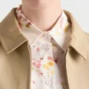 Short-Sleeved Floral Print Poplin Shirt
