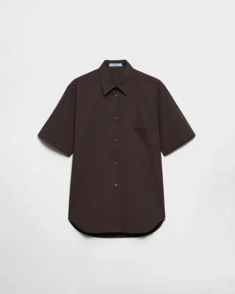 Short-Sleeved Stretch Poplin Shirt