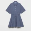 Short-Sleeved Technical Ponga Dress