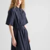 Short-Sleeved Technical Ponga Dress