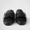 Shuffle Fringed Leather Mules