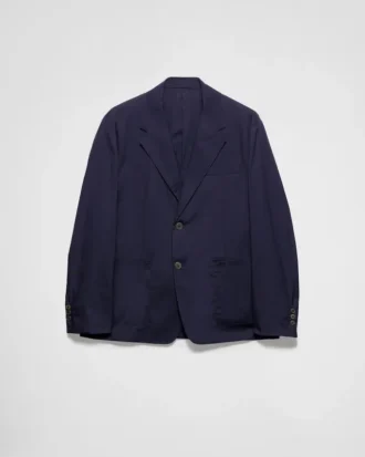 Single-Breasted Cotton Blend Jacket