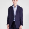 Single-Breasted Cotton Blend Jacket