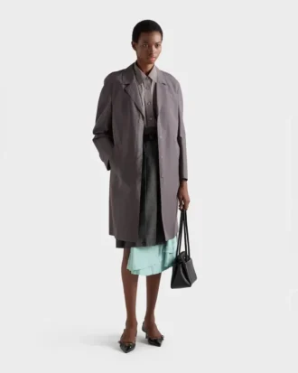 Single-Breasted Double Poplin Coat