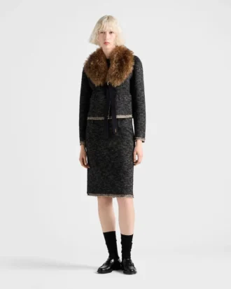 Single-Breasted Double Tweed Jacket