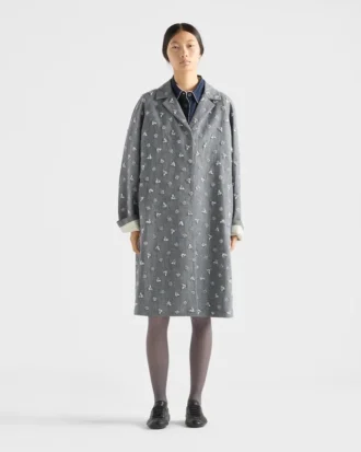 Single-Breasted Embroidered Pinstripe Coat