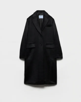 Single-Breasted Velour Coat