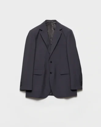 Single-Breasted Wool and Mohair Jacket