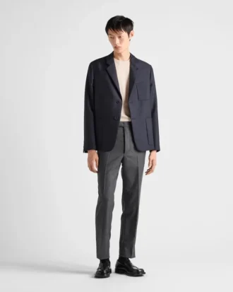 Single-Breasted Wool and Mohair Jacket