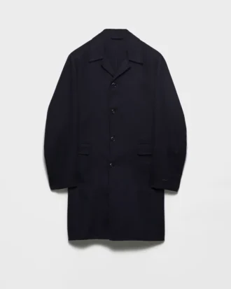 Single-Breasted Wool and Silk Coat