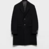Single-Breasted Wool Blend Coat