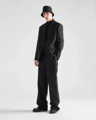 Single-Breasted Wool Blend Jacket