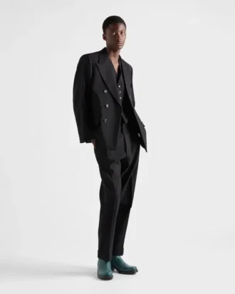 Single-Breasted Wool Blend Vest