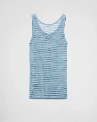 Sleeveless Cotton Mesh Top