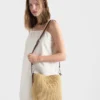 Small Crochet and Leather Bucket Bag