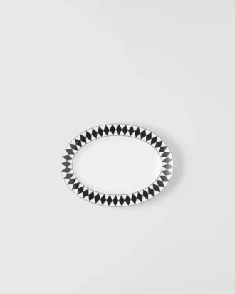 Small Porcelain Serving Plate – Checkerboard