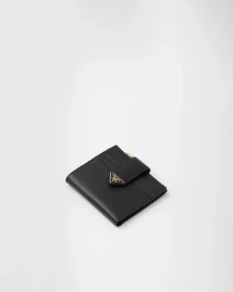 Small Saffiano and Smooth Leather Wallet