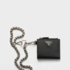 Small Saffiano Wallet with Chain