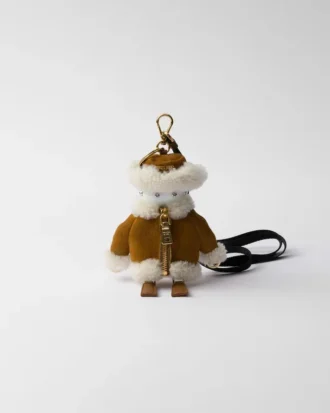 Soft Robot Shearling Keychain Charm