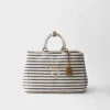 Striped Canvas Tote Bag