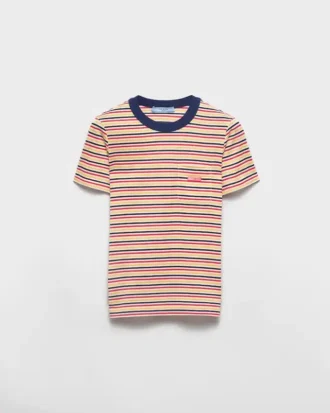 Striped Lisle Cotton T-Shirt