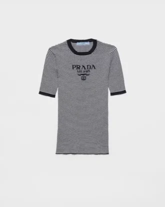 Striped Silk Crew-Neck Sweater