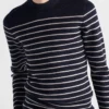 Striped Superfine Wool Crew-Neck Sweater